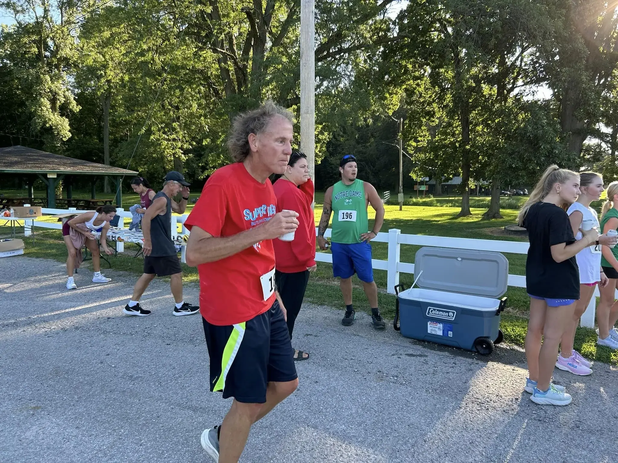 Parade participants walking